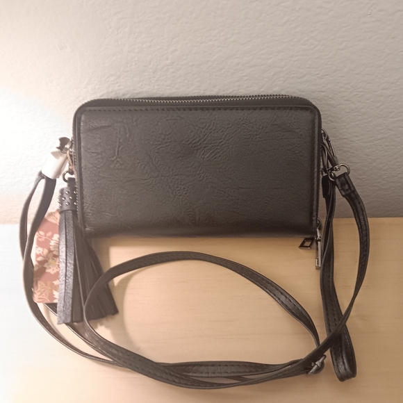 Black and White Women's Bag with Turquoise Accents - Picture 2 of 3